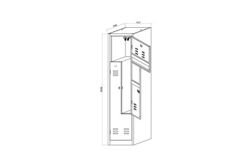 BN-040 Soyunma Dolabı L Tipi 2 Kişilik